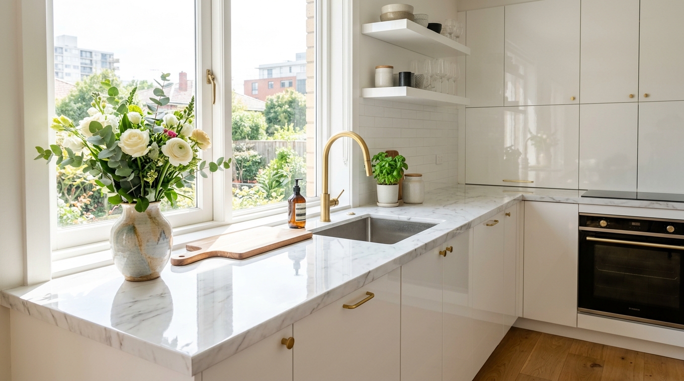 Rental Marble Contact Paper Countertop Makeover