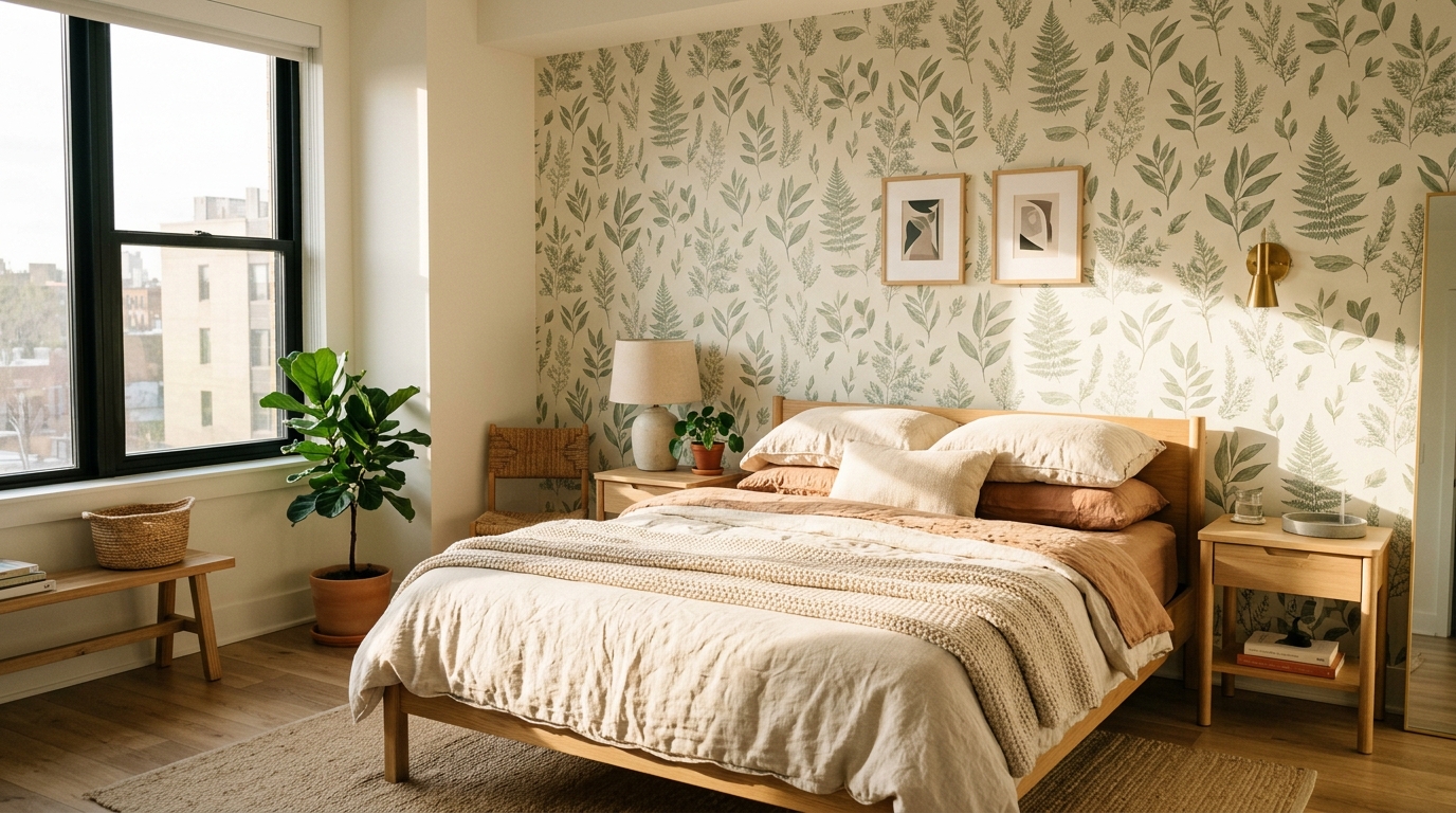 Renter-Friendly Removable Accent Wallpaper
